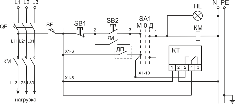 Принципиальная схема ящика управления освещением ЯУО9603